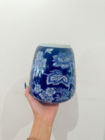 Medium Blue Floral Vase