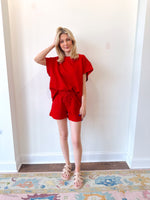 Macie Red Shorts