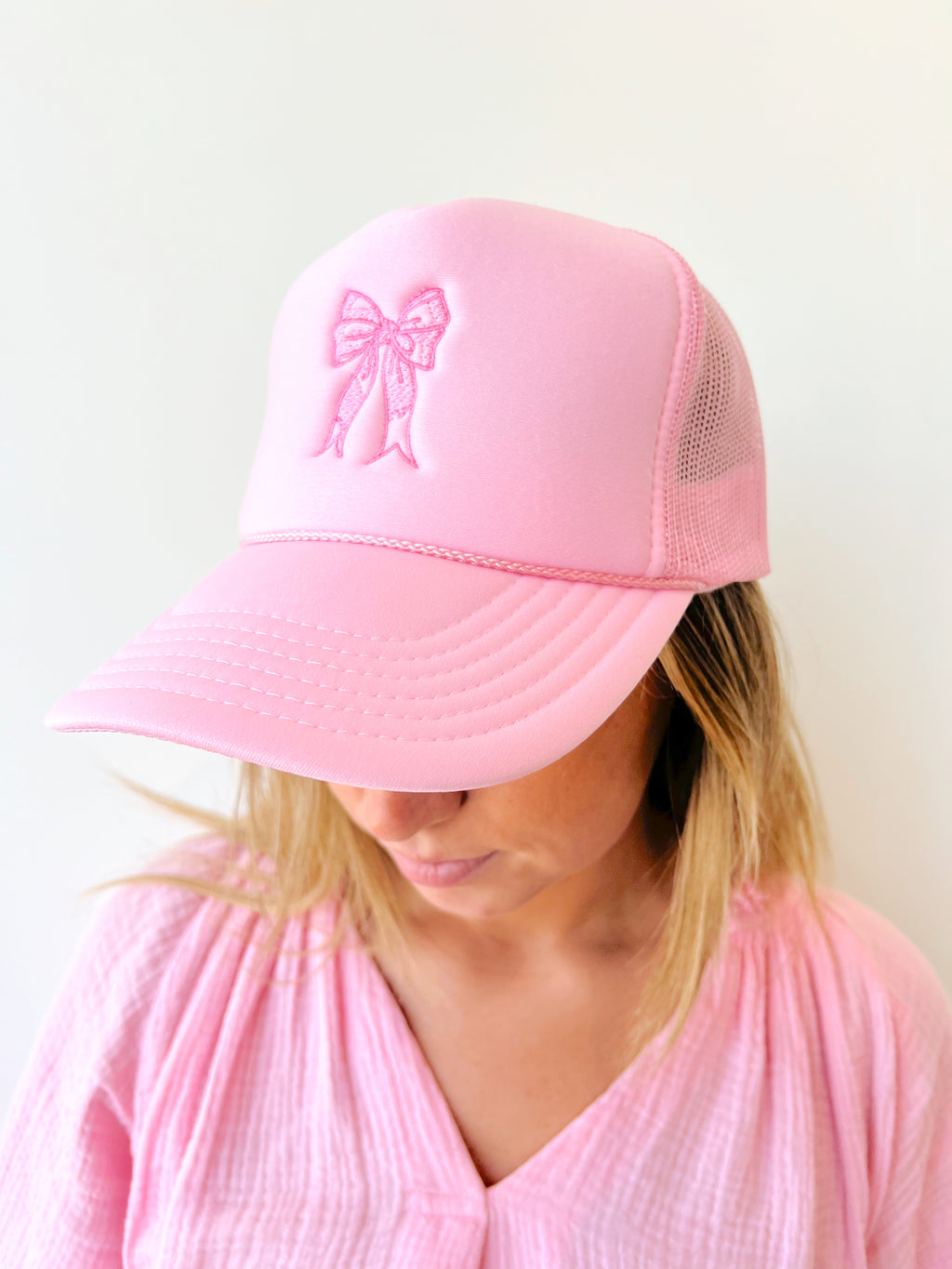 Bow Embroidery Trucker Hat