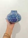 Blue & White Dotted Round Vase