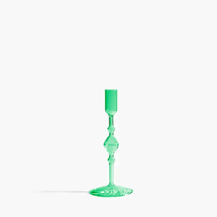 Serene Glass Candlestick Green Large