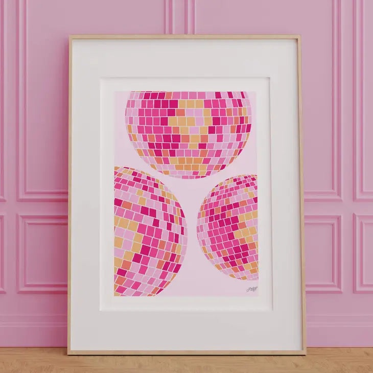 Disco Ball Pink Trio Print 5x7 – The Flossy Peach
