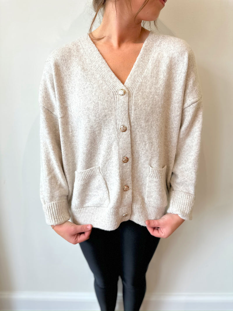 Nicole Oatmeal Cardigan