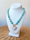 Paige Oval Stone Necklace- Mint Green