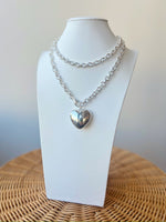 Stacy Heart Necklace-Silver