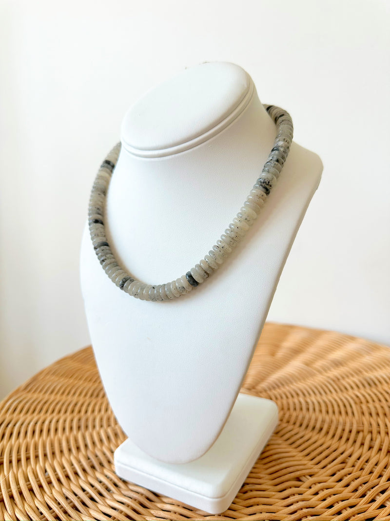 Harper Beaded Necklace-Grey