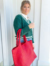 Gracie Woven Tote- Red