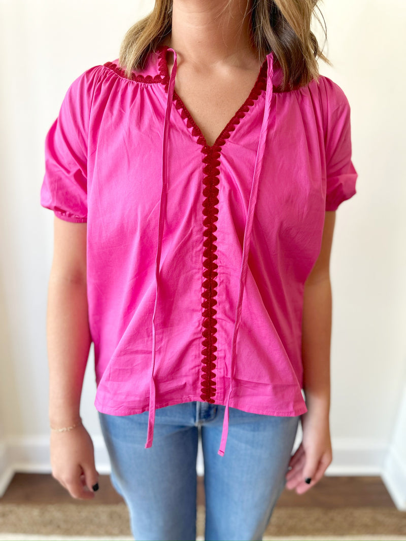 Carlie Pink Top