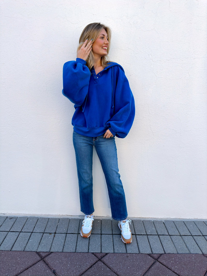 Tia Cobalt Hoodie Sweatshirt