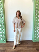Gracie Striped Top- Brown