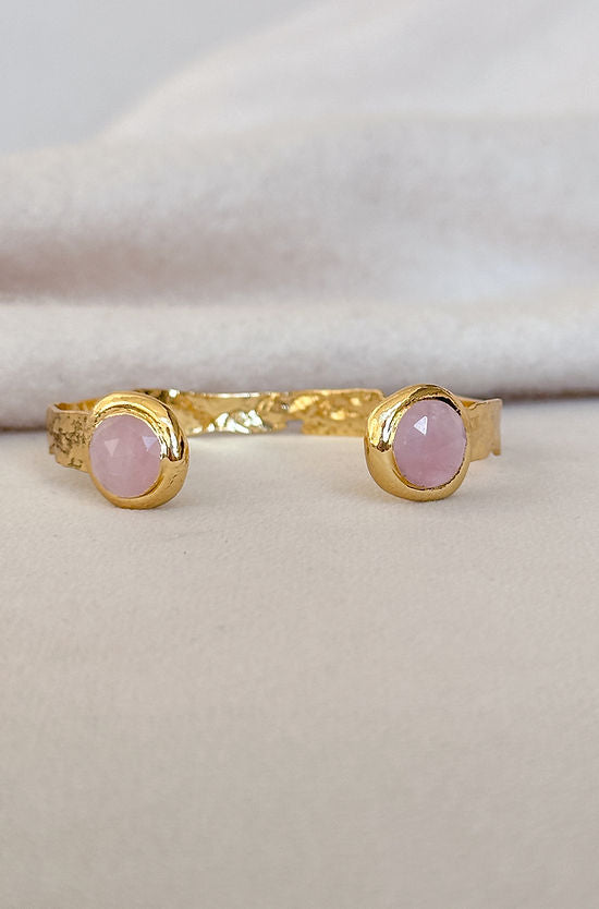 EE Misty Cuff-Pink Rose Quartz