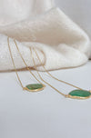 EE Irregular Stone Slip Necklace-Green