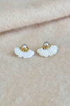 EE Mother of Pearl Fan Earring Studs