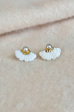 EE Mother of Pearl Fan Earring Studs