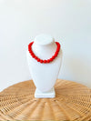 Marie Beaded Necklace-Red