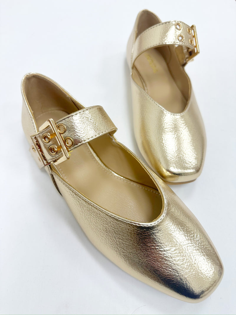 Ella Gold Flats