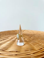 EE Single Ring- Pearl Cross
