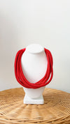 Taylor Rope Necklace-Red