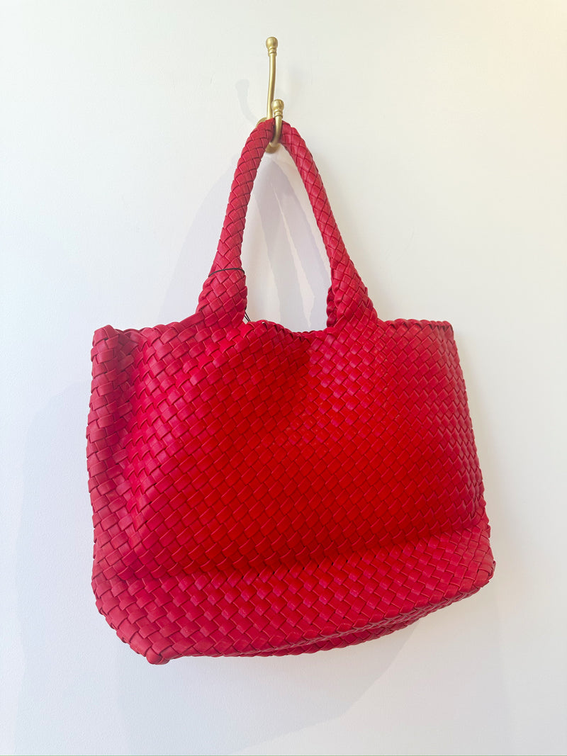 Gracie Woven Tote- Red