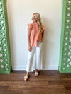 Grace Striped Top-Orange