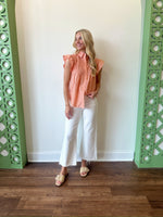 Grace Striped Top-Orange