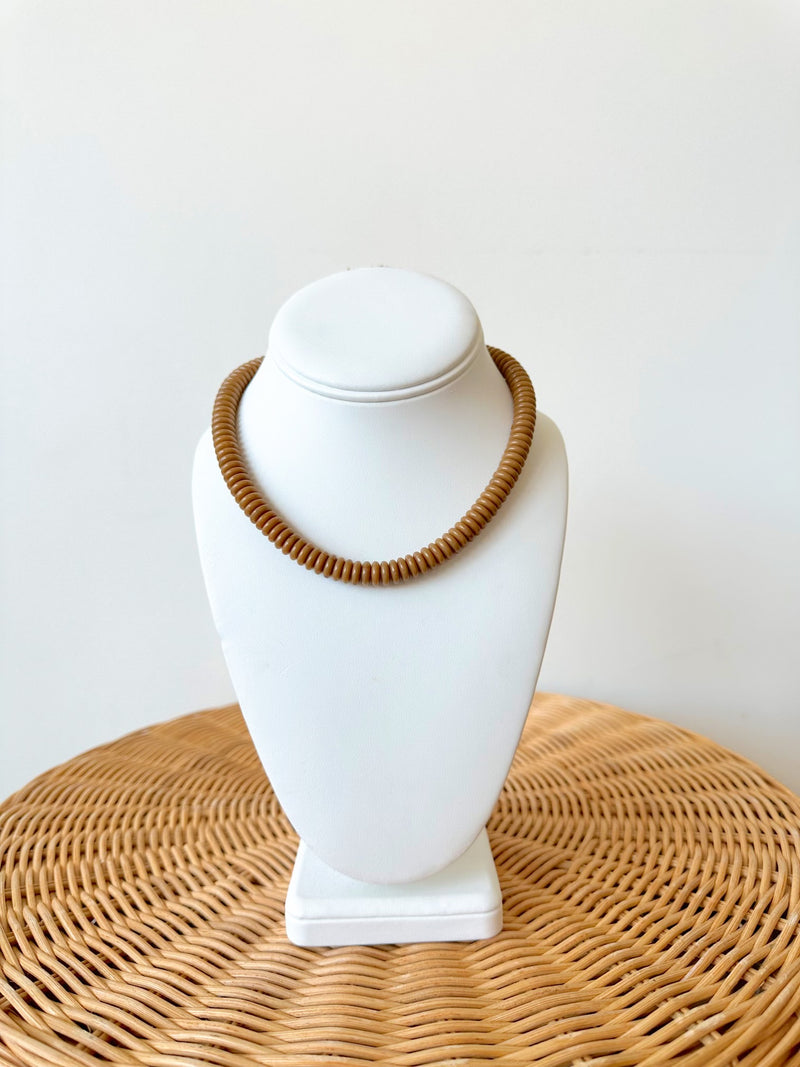 Harper Beaded Necklace-Brown