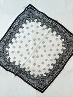 Border Paisley Bandana Cream & Black