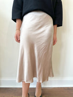 Lynnsey Champagne Satin Skirt