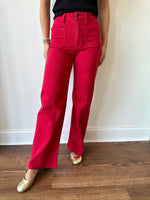 Annie Wide Leg Jeans-Red