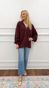 Sadie Burgundy Cardigan