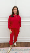 Macie Red Joggers