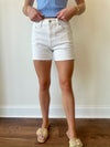 Callie Denim Shorts-White