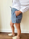 Lynn Striped Shorts-Blue