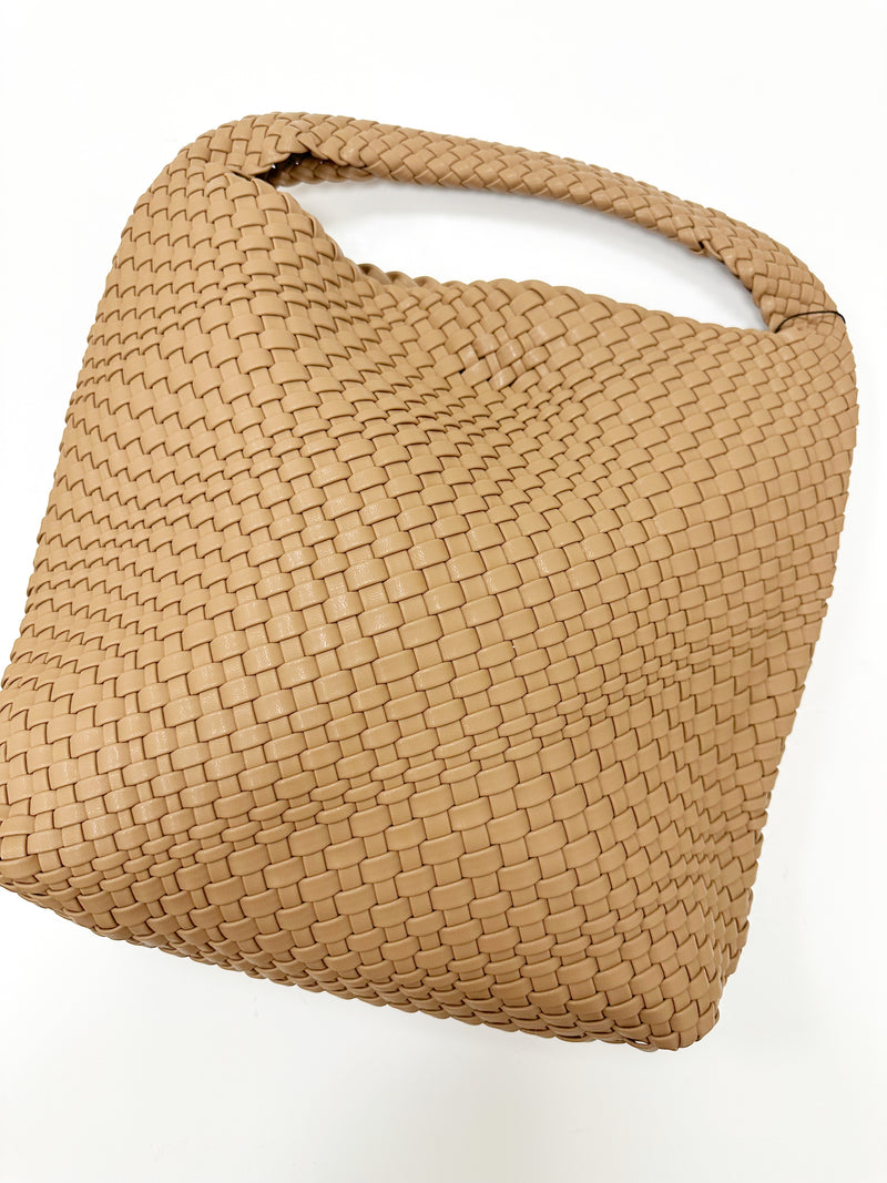 Brooke Woven Tote Bag- Taupe