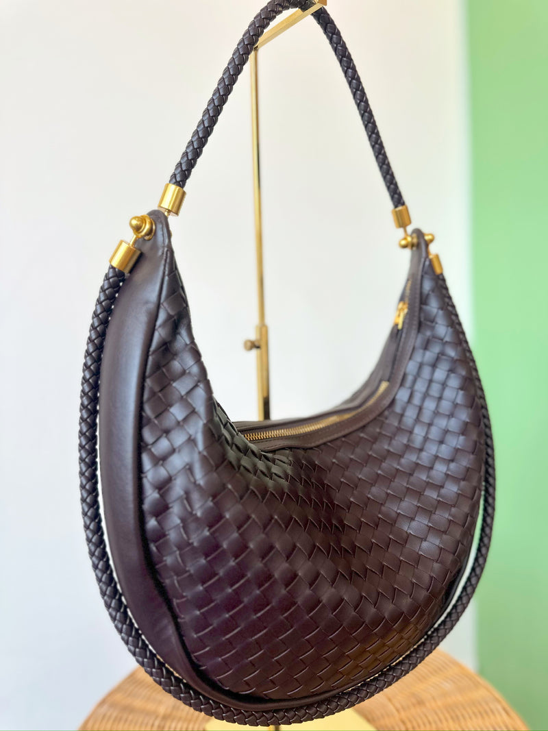 Sarah Woven Bag-Brown