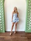 Macy Floral Romper-Blue