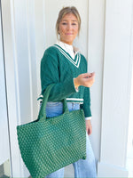 Gracie Woven Tote Bag -Green