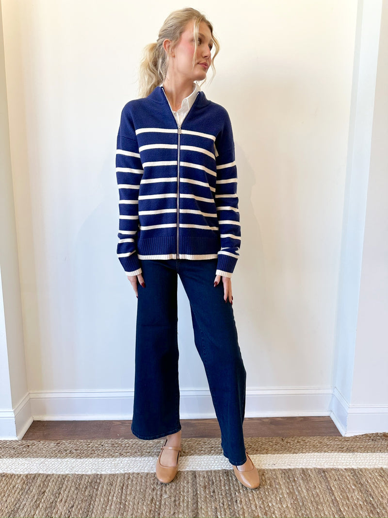 Sallie Navy Sweater Jacket