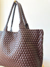 Gracie Woven Tote-Brown