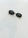 Carrie Oval Sunglasses-Black