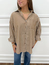 Sandra Camel Striped Top