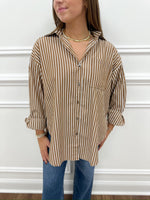 Sandra Camel Striped Top