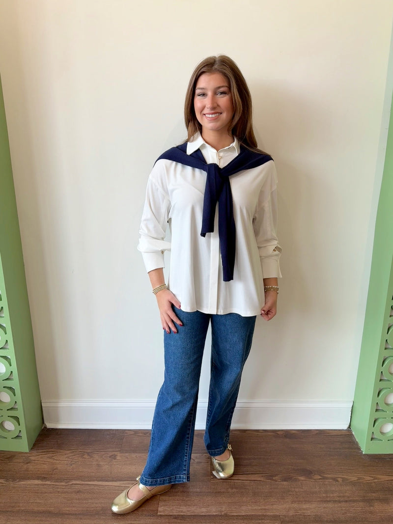 Karlie Navy Shawl-O/S