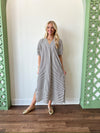 Blake Striped Dress-Black