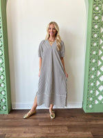 Blake Striped Dress-Black