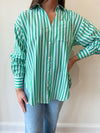 Sue Striped Top-Green