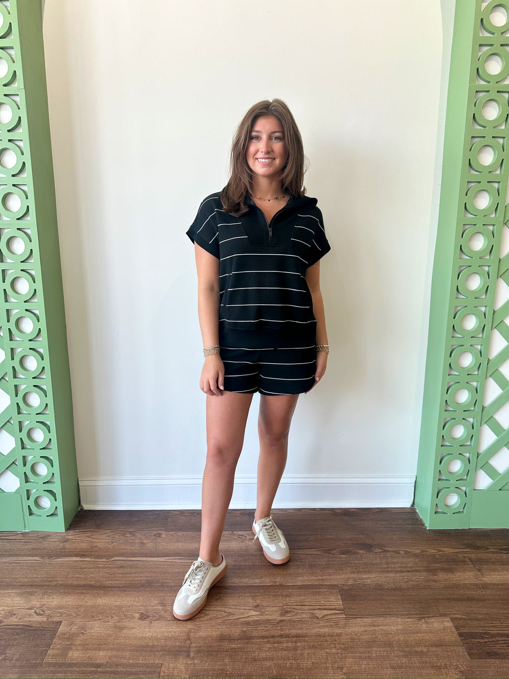 Kate Black Striped Shorts
