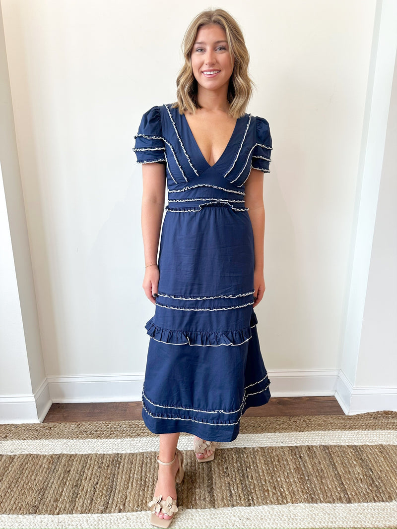 Anastasia Navy Dress