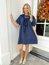 Alice Striped Dress-Navy
