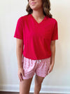 Highlands PJ Tee- Red